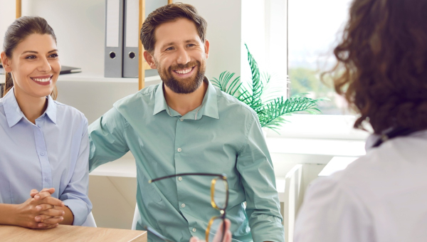 A couple consulting with an IVF specialist